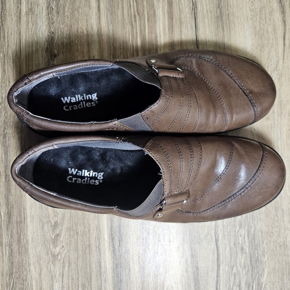 Walking Cradles Brown Leather Slip-On Comfort Shoes W-11704 Women’s 7.5B